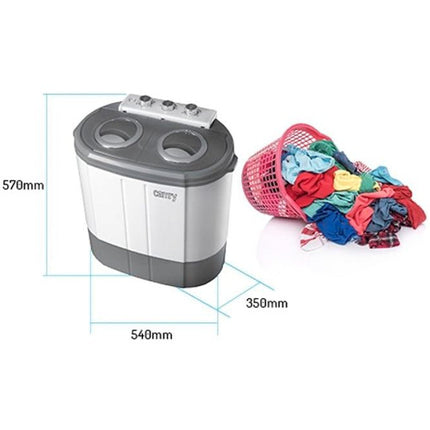2de kansje Camry CR 8052 camping mini wasmachine met dubbele trommel met 3Kg was en 1Kg centrifuge capaciteit