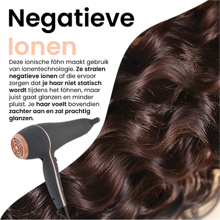 Botti smooth & silk Almond Alena ionische föhn met cool shot functie en 3 temperatuurstanden