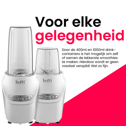 2de kansje Botti Vitalis nutri blender smoothie to go 1000W wit