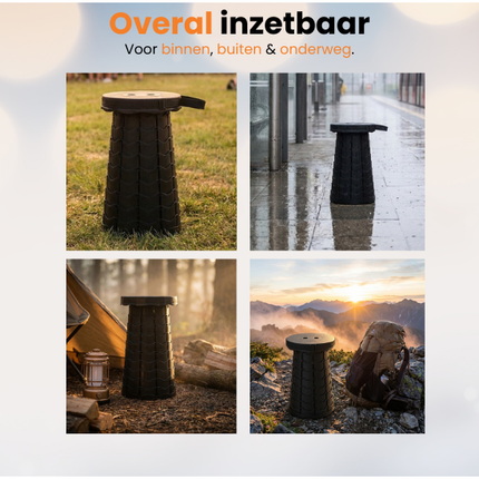 Trendmix Opvouwbare Kruk Verstelbaar & Lichtgewicht – Blauwe Telescopische Kruk Voor Festival, Concert, Camping & Reizen