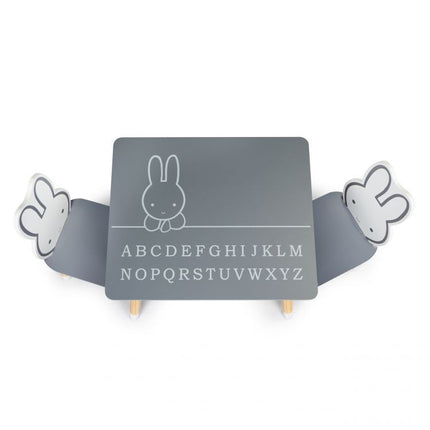 Konijn kindertafel met 2 stoeltjes grijs