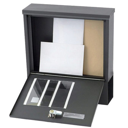 Modern Home Wand Brievenbus - Apart Krant Vak - Doorkijk Venster - Gegalvaniseerd staal - Antraciet