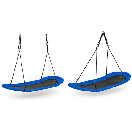 XXL ovalen nestschommel buitenspeelgoed blauw tot 100kg 165 x 70 x 150 cm voor kinderen en volwassenen