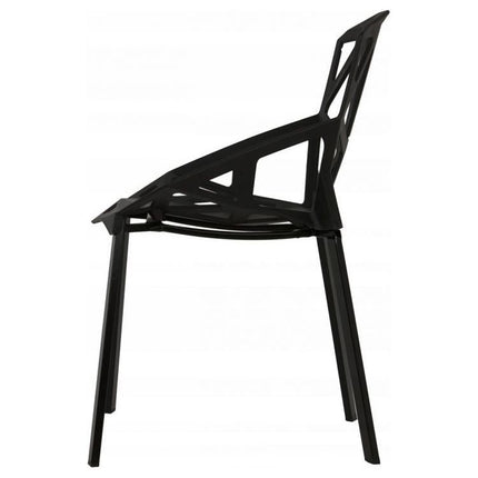 Modern Home set van 4 design geometrische kuipstoelen - Eetkamer stoelen - Zwart