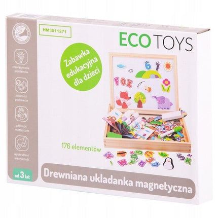 Ecotoys 2 in 1 dubbelzijdig magnetisch speelbord 176 delig met accessoires