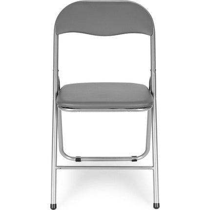 Modern Home set van 4 klapstoelen met een zithoogte van 44.5 cm grijs - gemakkelijk op te bergen