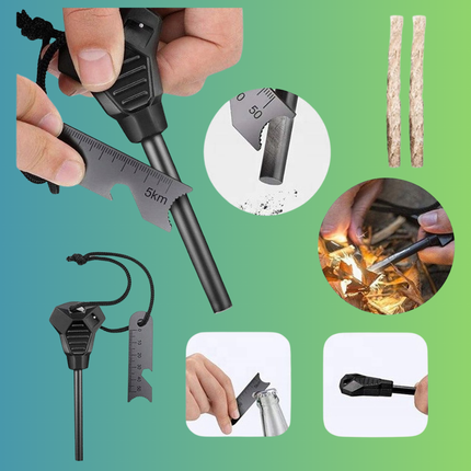 Trendmix Survival Kit 32-in-1 – Waterdicht Overlevingspakket – Outdoor Noodpakket – Compacte Survival Set met Mes, Vuurstarter, Zaklamp en Tools