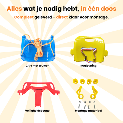 Trendmix Meegroei Schommel 3-in-1 Voor Baby, Peuter & Kleuter – Veilig Met Verstelbare Banden – Voor Binnen & Buiten Gebruik