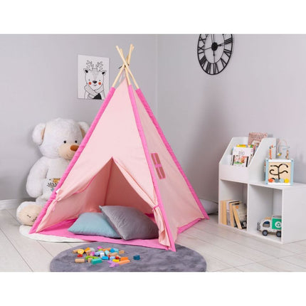 Ecotoys tipi tent voor kinderen - Wigwam speeltent 120x120x150cm roze