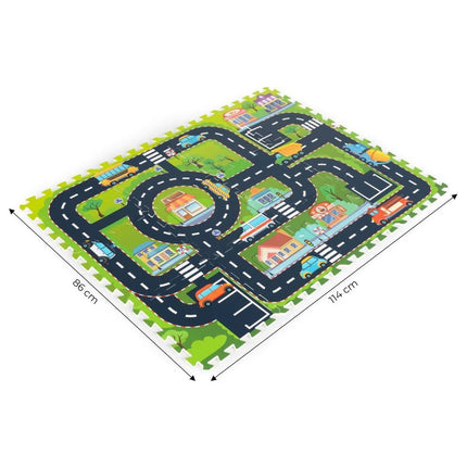 Iplay 12-delige puzzelspeelmat foam stad voor baby en peuter - Vloerpuzzel - 114 x 86 cm