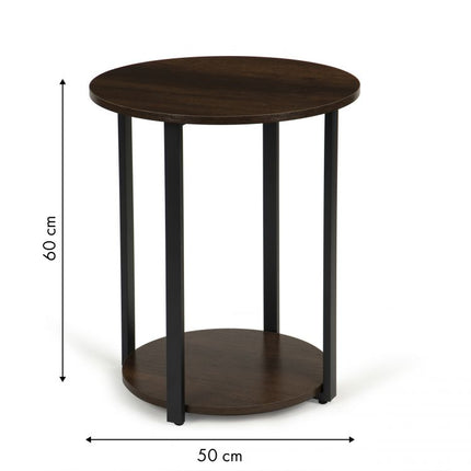 Modern home industiele loft stijl bijzettafel/ nachtkastje - 32 x 32 x 60.5 cm  - Bruin