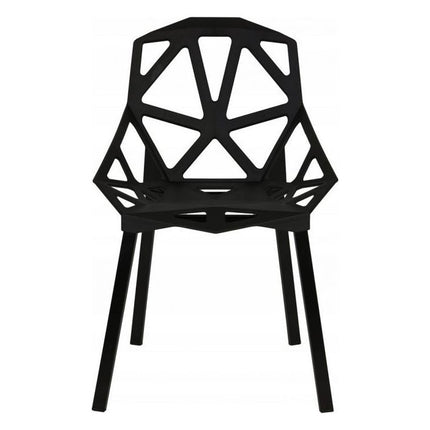 Modern Home set van 4 design geometrische kuipstoelen - Eetkamer stoelen - Zwart