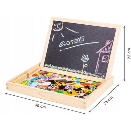 Ecotoys 2 in 1 dubbelzijdig magnetisch speelbord 176 delig met accessoires