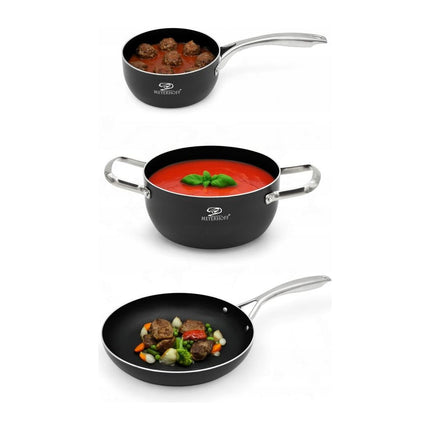 Meyerhoff Premium 12 Delige Aluminium Pannenset - Steelpan - Koekenpan - Geschikt Voor Alle Warmtebronnen