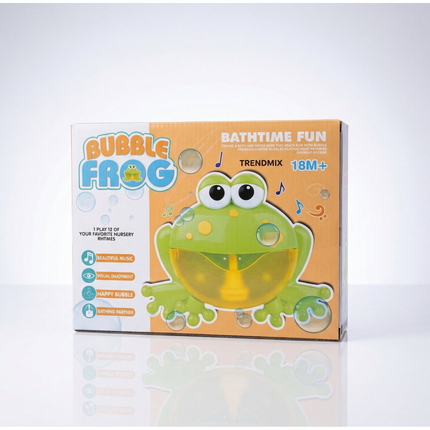 Trendmix Bubble Froggie Bad Speelgoed – Muzikale Kikker met Zeepbellen en 12 Liedjes – Schuimgenerator Bad Speeltje Baby & Peuter – Groen/Geel