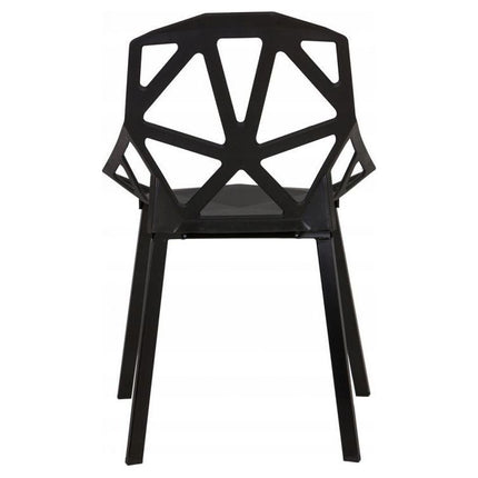 Modern Home set van 4 design geometrische kuipstoelen - Eetkamer stoelen - Zwart