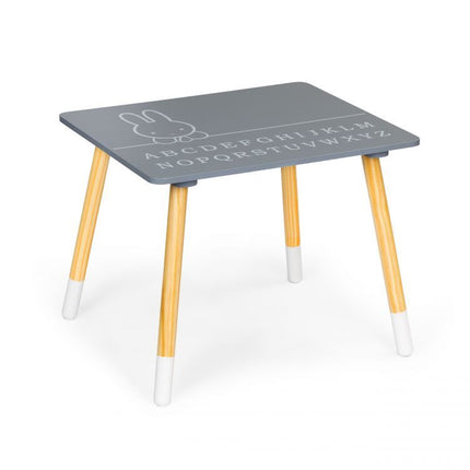 Konijn kindertafel met 2 stoeltjes grijs