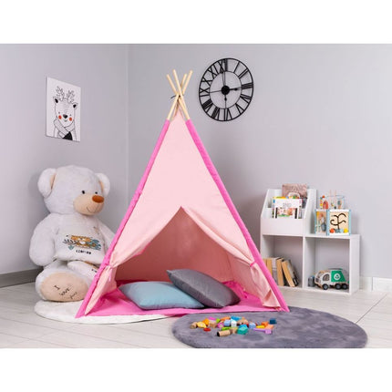 Ecotoys tipi tent voor kinderen - Wigwam speeltent 120x120x150cm roze
