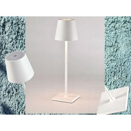 Tafellamp Oplaadbaar - Draadloos en Dimbaar - Moderne Touch Lamp - Nachtlamp Slaapkamer - 3 Tinten Licht - 38 cm - Wit