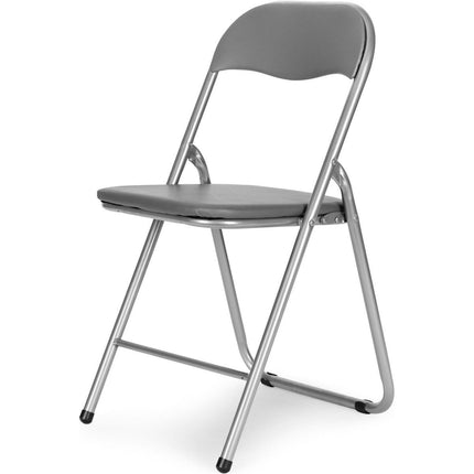 Modern Home set van 4 klapstoelen met een zithoogte van 44.5 cm grijs - gemakkelijk op te bergen