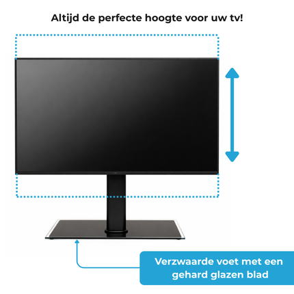 Trendmix Universele TV Standaard 32 Tot 65 Inch - Statief XL - Televisie Voet - Max 55 Kg - Geschikt Voor Grote En Zware LED LCD TV´s- Zwart