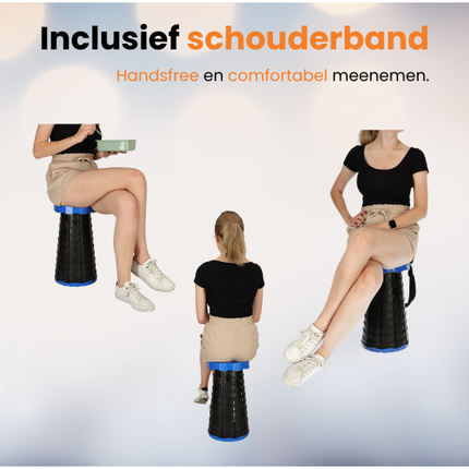 Trendmix Opvouwbare Kruk Verstelbaar & Lichtgewicht – Regenboog Telescopische Kruk Voor Festival, Concert, Camping & Reizen