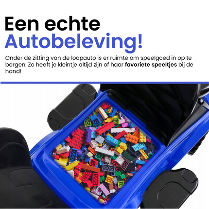 3 in 1 sportauto loopauto met 5 geluiden op het stuur belastbaar tot 27 kg blauw