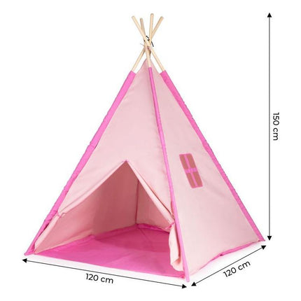Ecotoys tipi tent voor kinderen - Wigwam speeltent 120x120x150cm roze