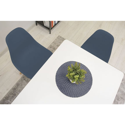 Set van 4 eetkamer stoelen / kuip stoelen met beukenhouten poten donkergrijs