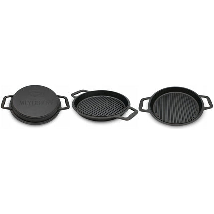 Meyerhoff 2-in-1 Outdoor Dutch Oven Gietijzeren Ketel / Pan 8L met deksel als braadpan - Kampvuur Jachtketel