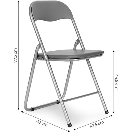 Modern Home set van 4 klapstoelen met een zithoogte van 44.5 cm grijs - gemakkelijk op te bergen