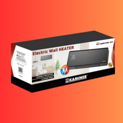 Kaminer Zelvion Elektrische Wandverwarming met LED-display & WiFi – Slimme Luchtgordijnverwarming 2000W met App & Afstandsbediening – Energiezuinig & Stil