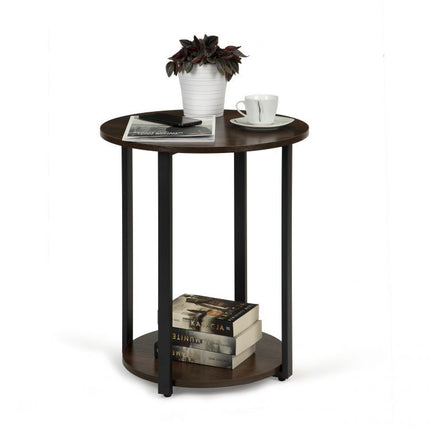 Modern home industiele loft stijl bijzettafel/ nachtkastje - 32 x 32 x 60.5 cm  - Bruin