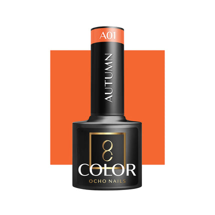 Ocho Nails Hybride Nagellak Herfst Oranje A01 – Gellak 5g - Professionele Langhoudende Gel Nagellak in Warme Herfstkleur