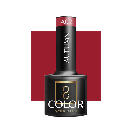 Ocho Nails Hybride Nagellak Herfst A02 Rood - Gellak 5g - Langhoudende Gel Nagellak voor Professionele Manicure