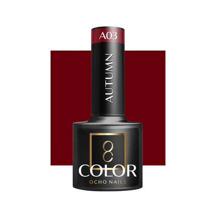 Ocho Nails Hybride Nagellak Herfst A03 – Diep Bourgondisch Rood - 5g Professionele Langhoudende Gellak