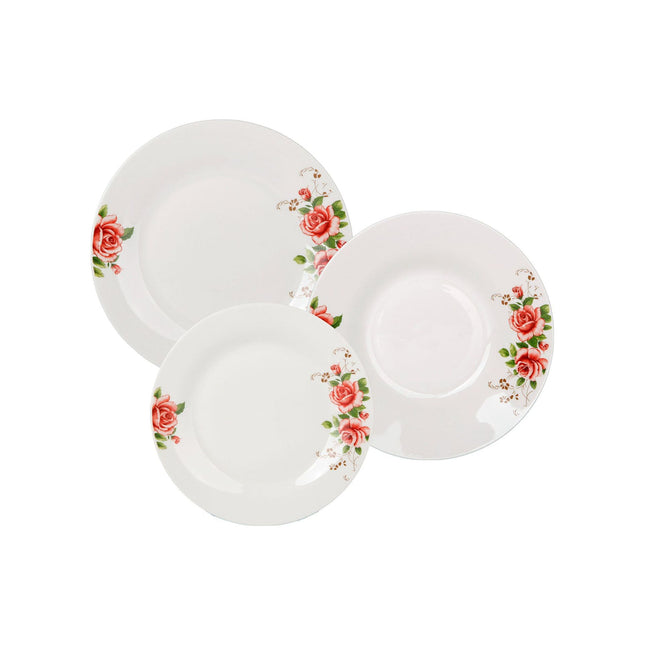 Bella Fiore Premium 18 Delige Bordenset van Porselein - Serviesset met Uniek Design AR-74