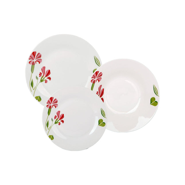 Bella Fiore Premium 18 Delige Bordenset van Porselein - Serviesset met Uniek Design AR-75