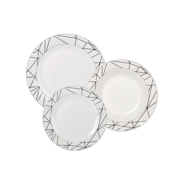 Bella Fiore Premium 18 Delige Bordenset van Porselein - Serviesset met Uniek Design AR-76