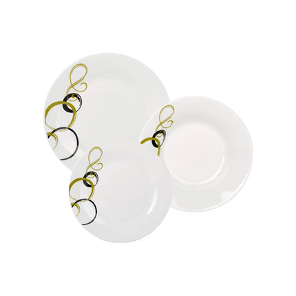 Bella Fiore Premium 18 Delige Bordenset van Porselein - Serviesset met Uniek Design AR-79