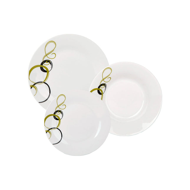 Bella Fiore Premium 18 Delige Bordenset van Porselein - Serviesset met Uniek Design AR-79