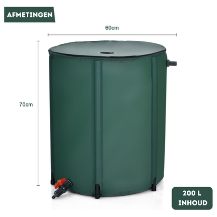 Trendmix 200 L Opvouwbare Regenwatertank/ Regenton - PVC met Aftapkraan en Filter  - Groen