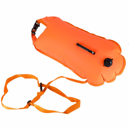Zwemboei 28 Liter – Opblaasbare Reddingsboei – Waterdichte Zwemzak – Open Water Zwemmen – Met Fluitje – Oranje