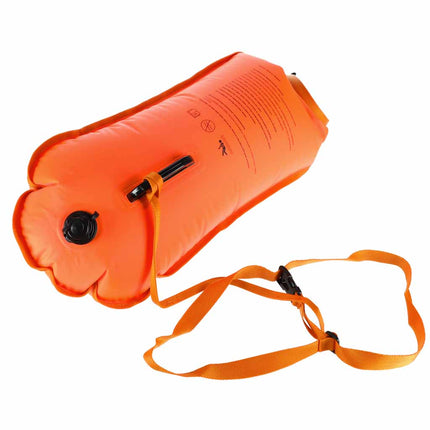 Zwemboei 28 Liter – Opblaasbare Reddingsboei – Waterdichte Zwemzak – Open Water Zwemmen – Met Fluitje – Oranje