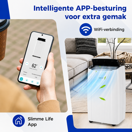 Mobiele Airco 12000 BTU met Wifi & Verwarming – Voor Ruimtes 25-35 m² – Airconditioner met Afstandsbediening