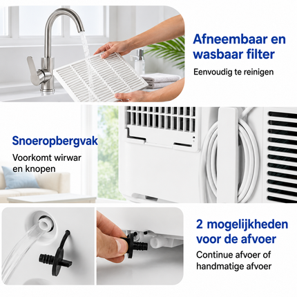 Mobiele Airco 14000 BTU met Verwarming & Wifi – Voor Ruimtes tot 45 m² – Airconditioner met Afstandsbediening