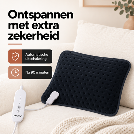 Elektrisch Warmtekussen 60 x 38 cm – 4 Warmtestanden – Rug & Nek – Grijs