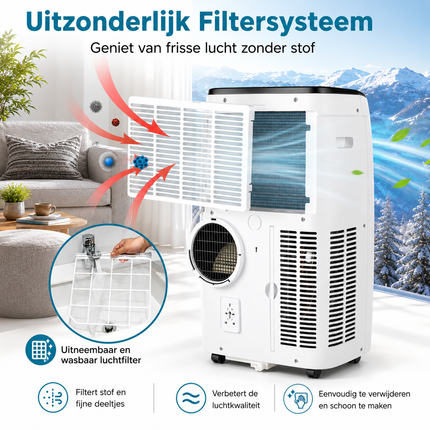 Mobiele Airco 14000 BTU met Wifi & Verwarming – Voor Ruimtes tot 40 m² – Airconditioner met Afstandsbediening