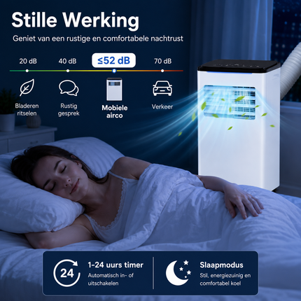 Mobiele Airco 9000 BTU met Wifi & Verwarming – Voor Ruimtes tot 20 m² – Airconditioner met Afstandsbediening