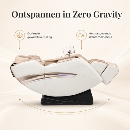Sakura Prime 101 Massagestoel Beige – Elektrische Full Body Massage – Zero Gravity – Luchtkussens – Verwarming – Bluetooth